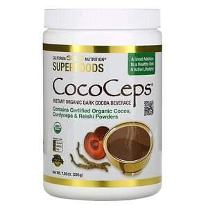 California Gold Nutrition, SUPERFOODS - CocoCeps, Organic Cocoa, Cordyceps & Reishi, 7.93 oz (225 g) - HealthCentralUSA