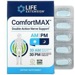 Life Extension, ComfortMAX, Double-Action Nerve Support, For AM & PM, 30 Vegetarian Tablets Each - HealthCentralUSA