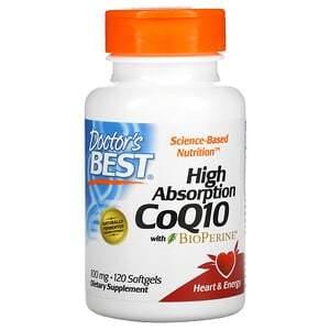Doctor's Best, High Absorption CoQ10 with BioPerine, 100 mg, 120 Softgels - HealthCentralUSA