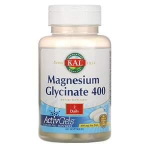 KAL, Magnesium Glycinate 400, Soy Free, 400 mg, 60 Softgels - HealthCentralUSA