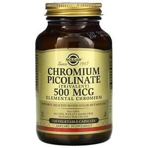 Solgar, Chromium Picolinate, 500 mcg, 120 Vegetable Capsules - HealthCentralUSA