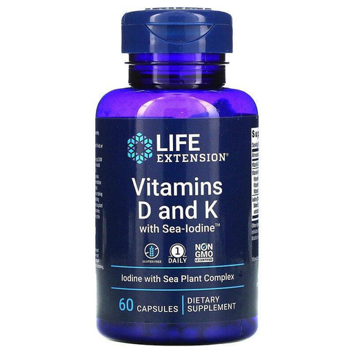 Life Extension, Vitamins D and K with Sea-Iodine, 60 Capsules - HealthCentralUSA
