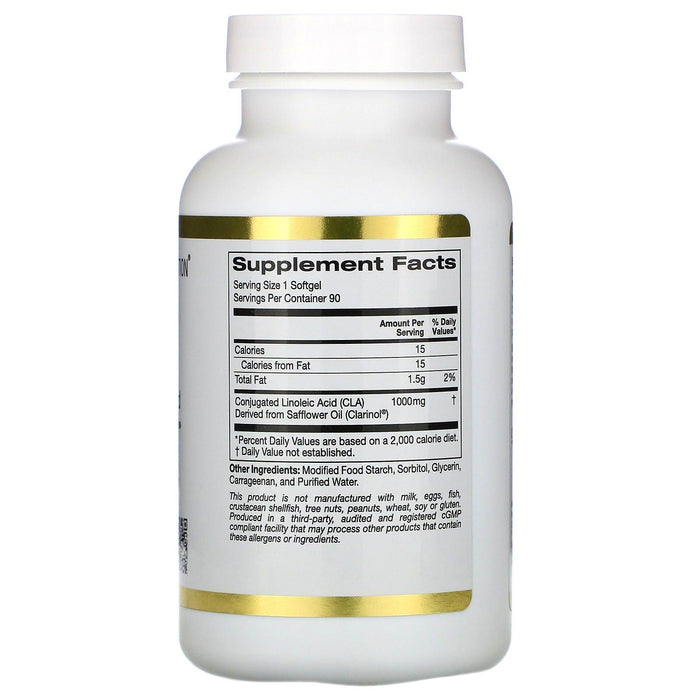 California Gold Nutrition, CLA, Clarinol, Conjugated Linoleic Acid, 1,000 mg, 90 Softgels - HealthCentralUSA