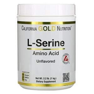 California Gold Nutrition, L-Serine, AjiPure, Unflavored Powder, 2.2 lb (1 kg) - HealthCentralUSA