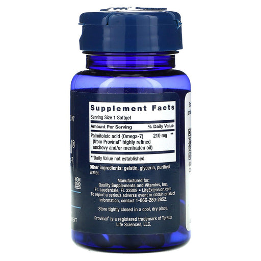 Life Extension, Provinal Purified Omega-7, 30 Softgels - HealthCentralUSA