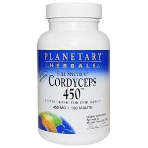 Planetary Herbals, Cordyceps 450, Full Spectrum, 450 mg, 120 Tablets - HealthCentralUSA