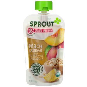 Sprout Organic, Baby Food, 6 Months & Up, Peach Oatmeal with Coconut Milk & Pineapple, 3.5 oz (99 g) - HealthCentralUSA