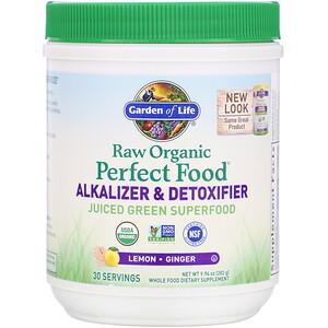Garden of Life, RAW Organic, Perfect Food, Alkalizer & Detoxifier, Lemon-Ginger, 9.94 oz (282 g) - HealthCentralUSA