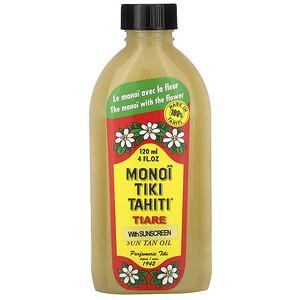 Monoi Tiare Tahiti, Sun Tan Oil With Sunscreen, SPF 3, 4 fl oz (120 ml) - HealthCentralUSA