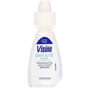 Visine, Dry Eye Relief, Lubricant Eye Drops, Sterile, 1/2 fl oz (15 ml) - HealthCentralUSA