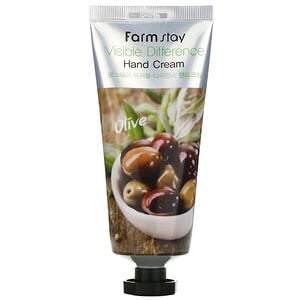 Farmstay, Visible Difference Hand Cream, Olive, 100 g - HealthCentralUSA
