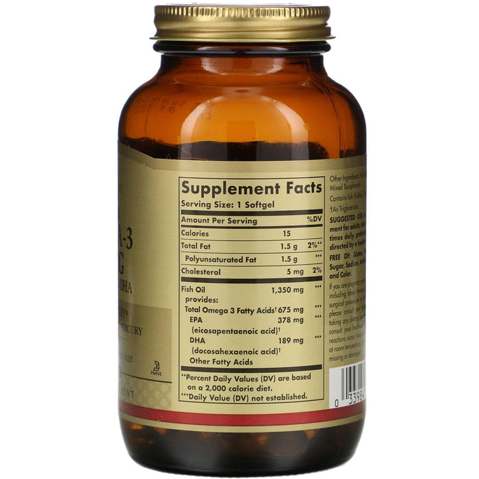 Solgar, Kosher Omega-3, 675 mg, 100 Softgels - HealthCentralUSA