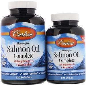 Carlson Labs, Norwegian, Salmon Oil Complete, 120 + 60 Free Soft Gels - HealthCentralUSA