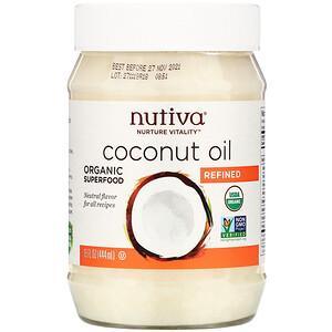 Nutiva, Organic Coconut Oil, Refined, 15 fl oz (444 ml) - HealthCentralUSA