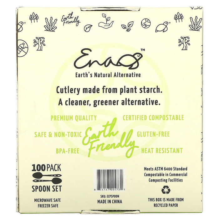 Earth's Natural Alternative, Compostable Spoons, 100 Count - HealthCentralUSA