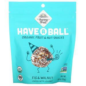 Sunny Fruit, Have A Ball, Organic Fruit & Nut Snacks, Fig & Walnut, 4.44 oz ( 126 g) - HealthCentralUSA