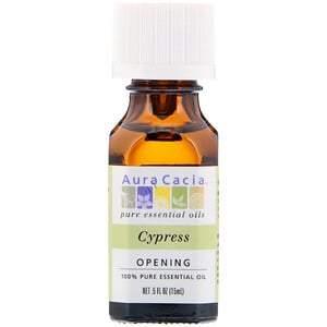 Aura Cacia, 100% Pure Essential Oil, Cypress, .5 fl oz (15 ml) - HealthCentralUSA