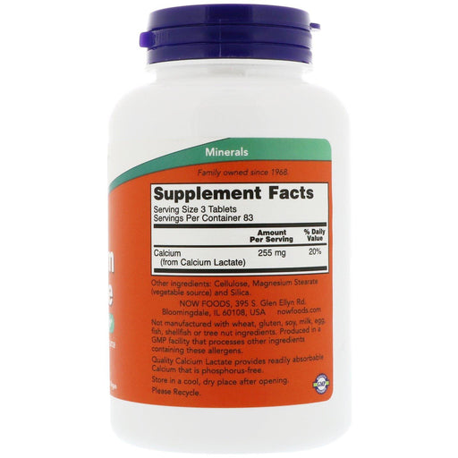 Now Foods, Calcium Lactate, 250 Tablets - HealthCentralUSA