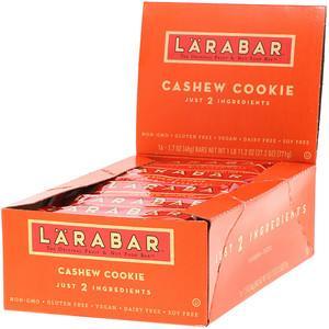 Larabar, The Original Fruit & Nut Food Bar, Cashew Cookie, 16 Bars, 1.7 oz (48 g) Each - HealthCentralUSA
