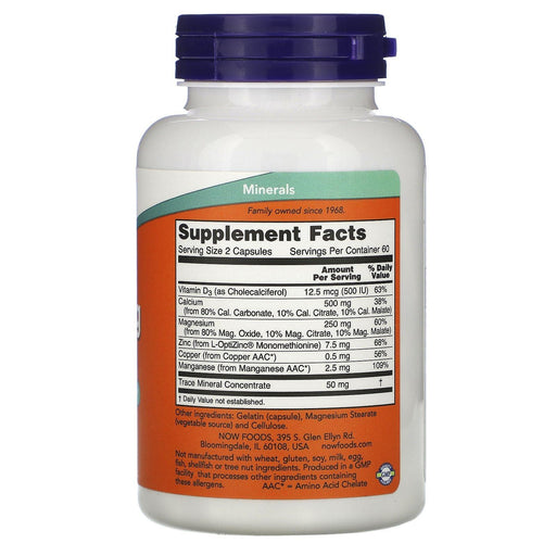 Now Foods, Cal-Mag Caps with Trace Minerals and Vitamin D, 120 Capsules - HealthCentralUSA