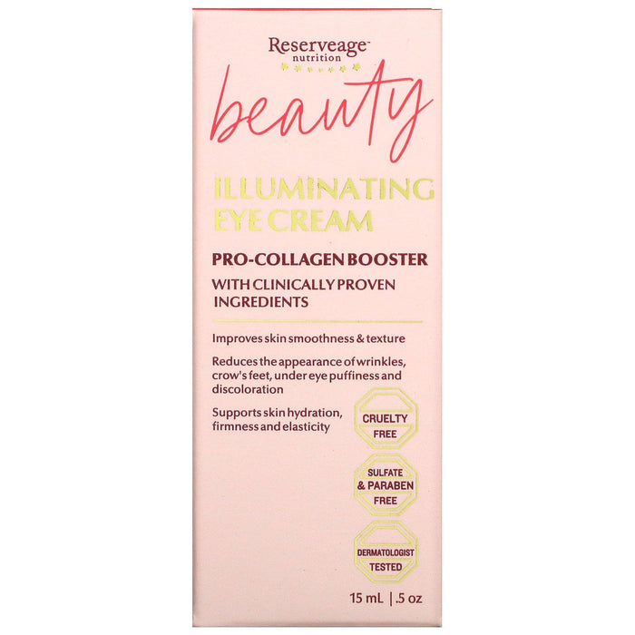 ReserveAge Nutrition, Beauty Illuminating Eye Cream, 0.5 oz (15 ml) - HealthCentralUSA