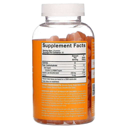 GummYum!, Vitamin C Gummies, Natural Tart Orange Flavor, 125 mg, 180 Gummies - HealthCentralUSA