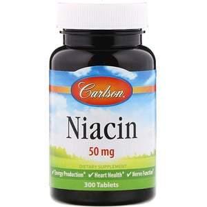 Carlson Labs, Niacin, 50 mg, 300 Tablets - HealthCentralUSA