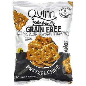 Quinn Popcorn, Pretzel Chips, Grain Free, Cracked Black Pepper, 5.5 oz (156 g) - HealthCentralUSA