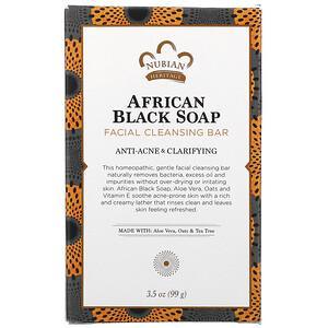 Nubian Heritage, African Black Soap, Facial Cleansing Bar, 3.5 oz (99 g) - HealthCentralUSA