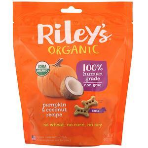 Riley’s Organics, Dog Treats, Small Bone, Pumpkin & Coconut Recipe, 5 oz (142 g) - HealthCentralUSA