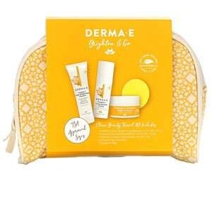 Derma E, Brighten & Go, Clean Beauty Travel Kit, 5 Piece Kit - HealthCentralUSA