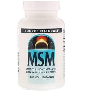 Source Naturals, MSM (Methylsulfonylmethane), 1,000 mg, 120 Tablets - HealthCentralUSA
