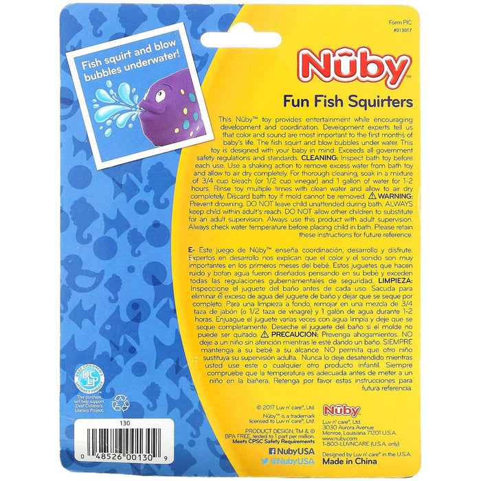 Nuby, Fun Fish Squirters, 6+ Months, 3 Pack - HealthCentralUSA