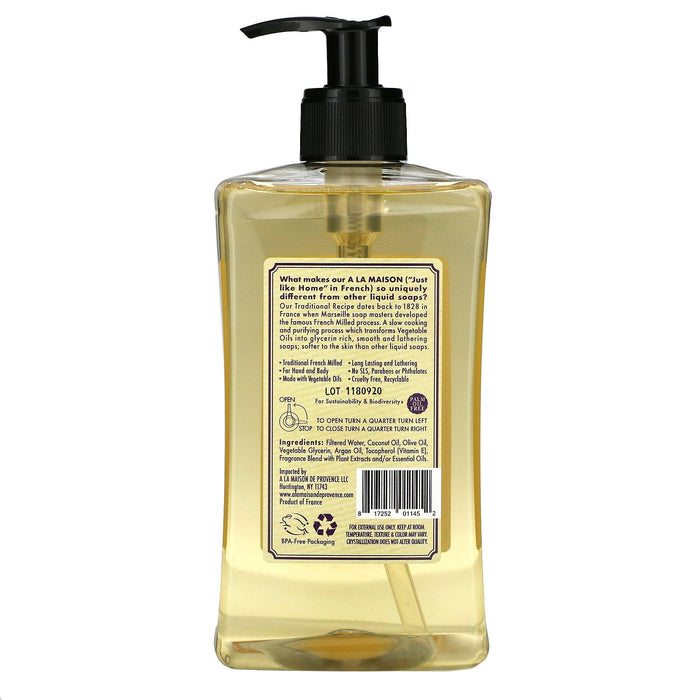 A La Maison de Provence, Liquid Soap For Hand & Body, Rose Lilac, 16.9 fl oz (500 ml) - HealthCentralUSA