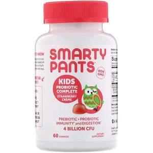 SmartyPants, Kids Probiotic Complete, Strawberry Creme, 4 Billion CFU, 60 Gummies - HealthCentralUSA