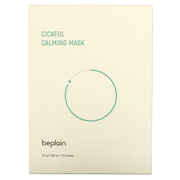 Beplain, Cicaful Calming Beauty Mask, 10 Sheets, 0.95 oz (27 g) Each - HealthCentralUSA