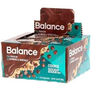 Balance Bar, Nutrition Bar, Cookie Dough, 6 Bars, 1.76 oz (50 g) Each - HealthCentralUSA