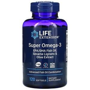Life Extension, Super Omega-3 EPA/DHA Fish Oil, Sesame Lignans & Olive Extract, 120 Softgels - HealthCentralUSA
