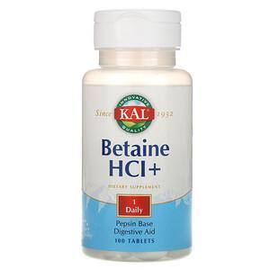 KAL, Betaine HCl+, 100 Tablets - HealthCentralUSA