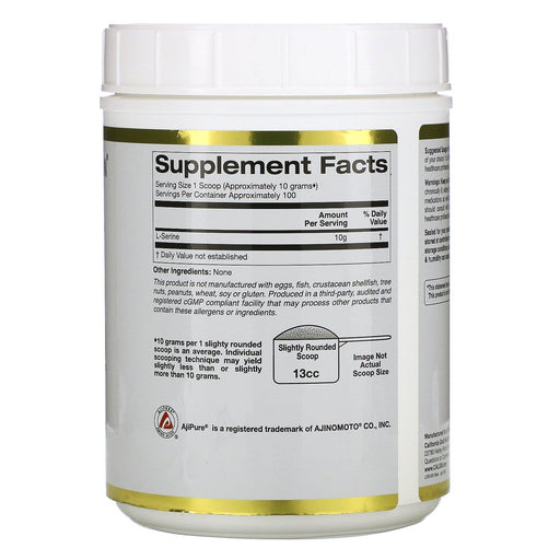 California Gold Nutrition, L-Serine, AjiPure, Unflavored Powder, 2.2 lb (1 kg) - HealthCentralUSA