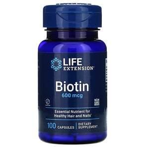 Life Extension, Biotin, 600 mcg, 100 Capsules - HealthCentralUSA