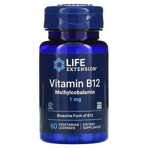 Life Extension, Vitamin B12 Methylcobalamin, 1 mg, 60 Vegetarian Lozenges - HealthCentralUSA