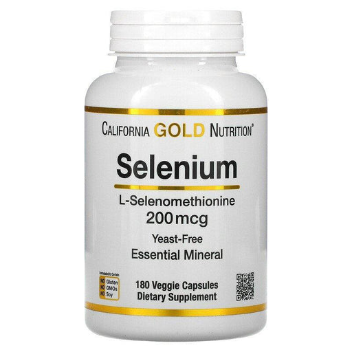California Gold Nutrition, Selenium, Yeast-Free, 200 mcg, 180 Veggie Capsules - HealthCentralUSA