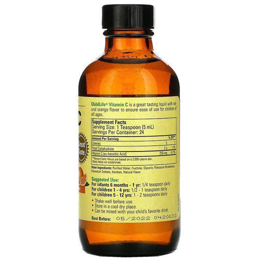 ChildLife, Essentials, Liquid Vitamin C, Natural Orange, 4 fl oz (118.5 ml) - HealthCentralUSA