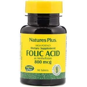 Nature's Plus, Folic Acid, 800 mcg, 90 Tablets - HealthCentralUSA