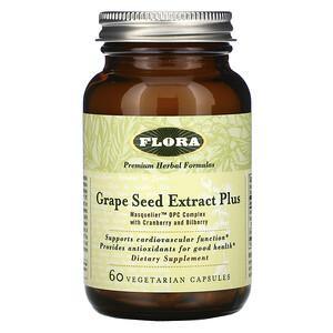 Flora, Grape Seed Extract Plus, 60 Vegetarian Capsules - HealthCentralUSA