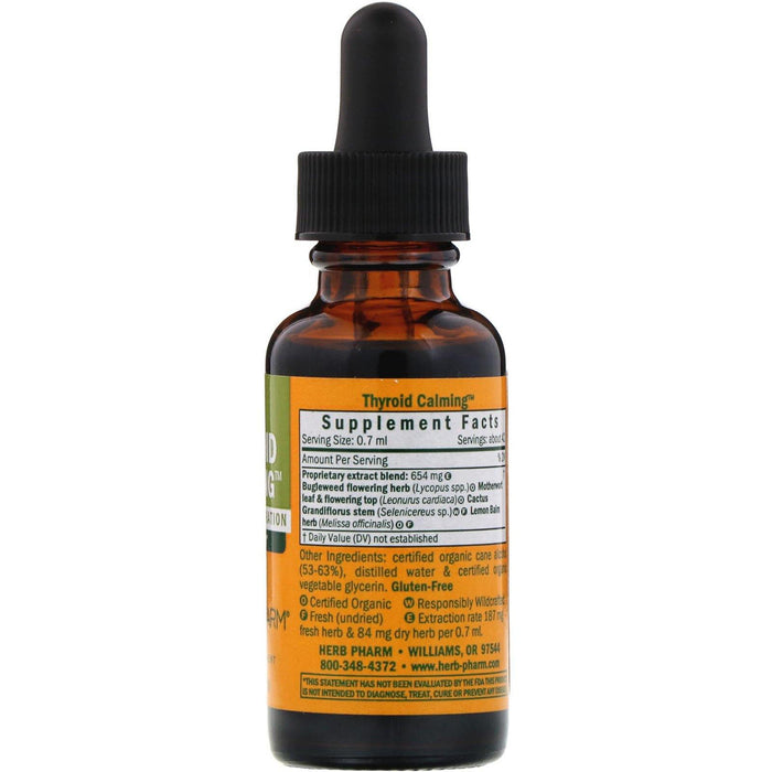 Herb Pharm, Thyroid Calming, 1 fl oz (30 ml) - HealthCentralUSA