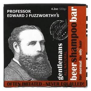 Professor Fuzzworthy's, Gentlemans Beer Shampoo Bar, For Normal to Oil Hair, Unscented, 4.2 oz (120 g) - HealthCentralUSA