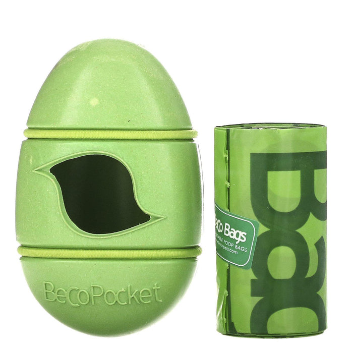 Beco Pets, Beco Pocket, The Eco-Friendly Bag Dispenser, Green, 1 Beco Pocket, 15 Bags - HealthCentralUSA