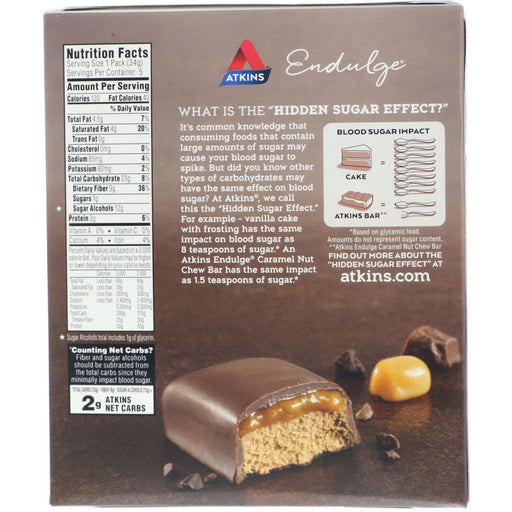 Atkins, Endulge, Chocolate Caramel Mousse Bar, 5 Bars, 1.2 oz (34 g) Per Bar - HealthCentralUSA